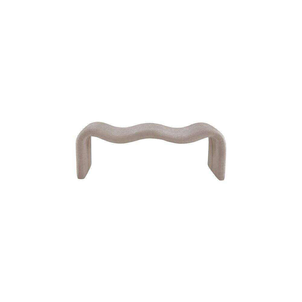 Alt View 2. Meridian Furniture - Willow Beige Chenille Fabric Bench - Beige.