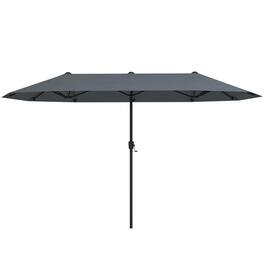 Costway - 13 FT Large Patio Umbrella Outdoor Double-Sided Table Market Umbrella for Garden - Gray