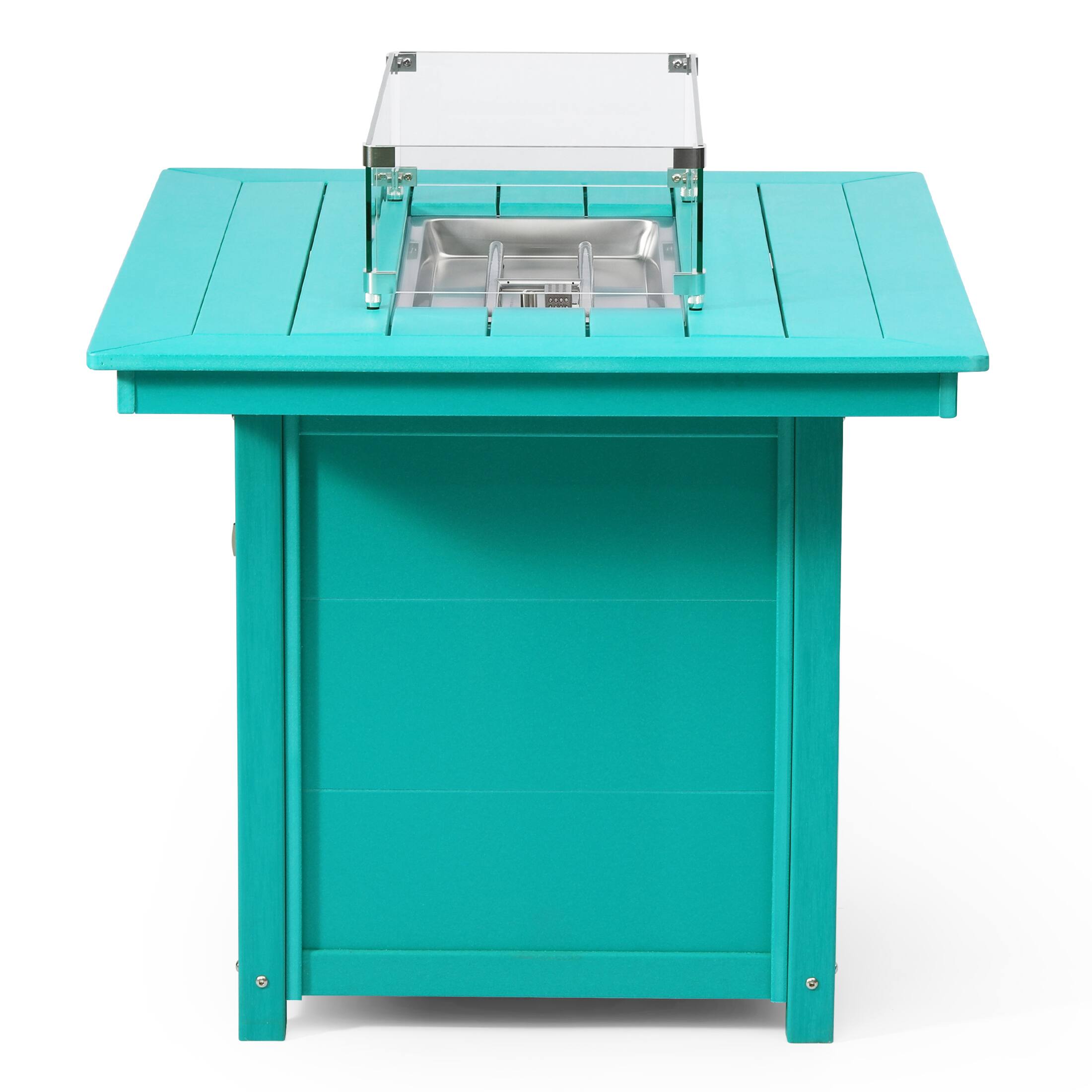 Alt View 1. WestinTrends - WestinTrends Helios 46" Modern Outdoor Patio Gas Propane Rectangular Fire Pit Table - Turquoise.