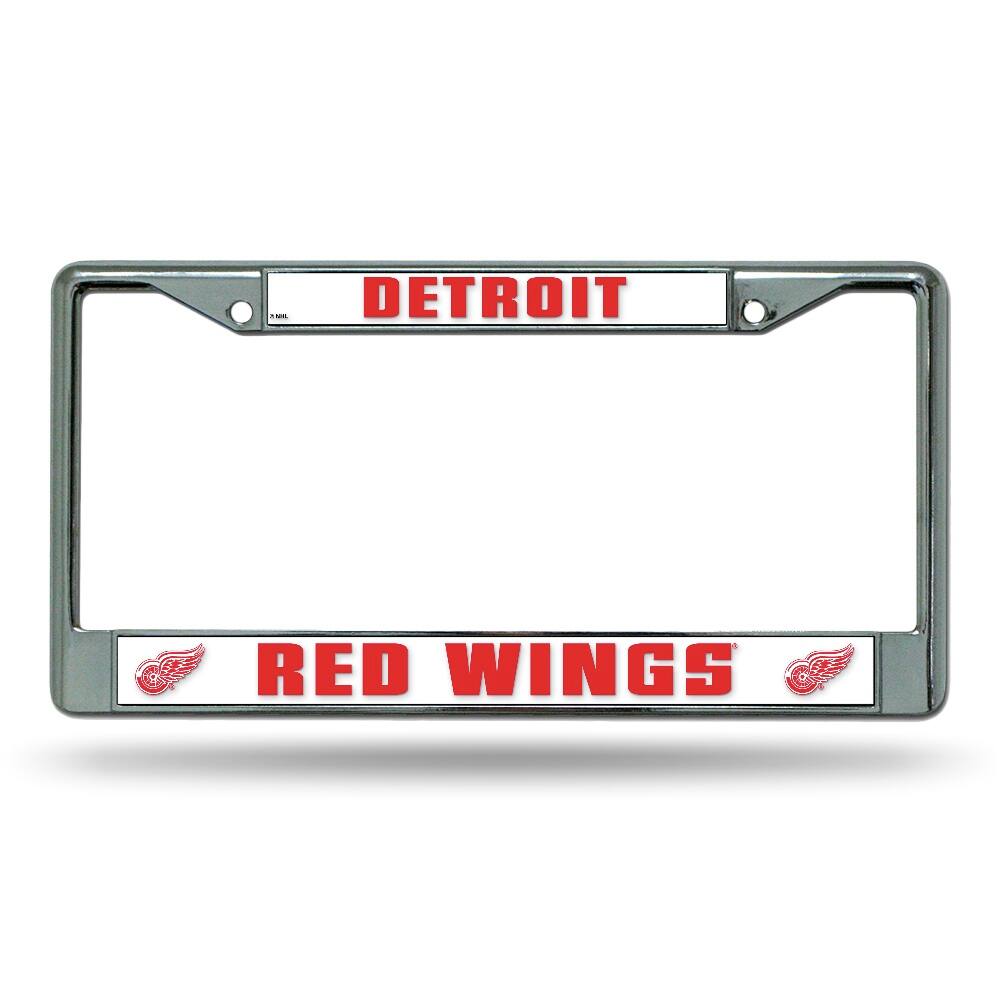 Detroit Red Wings - 12" x 6" Standard Size - Chrome Metal License Plate Frame