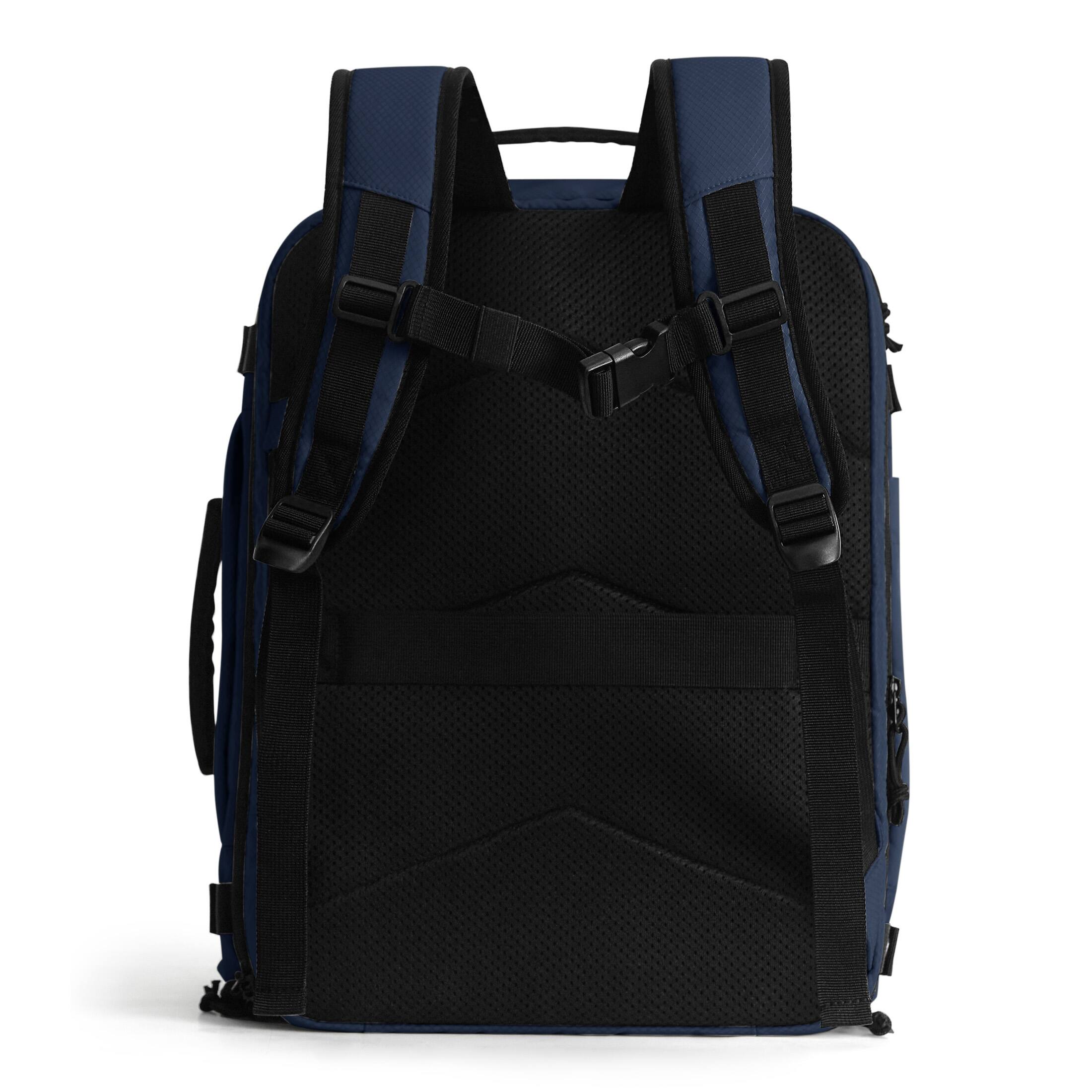 Back. Bagsmart - Blast Pro 38L Travel Backpack, Expandable Carry-On Daypack with Laptop Sleeve for Travel, Business & Commuting - Shade Blue.