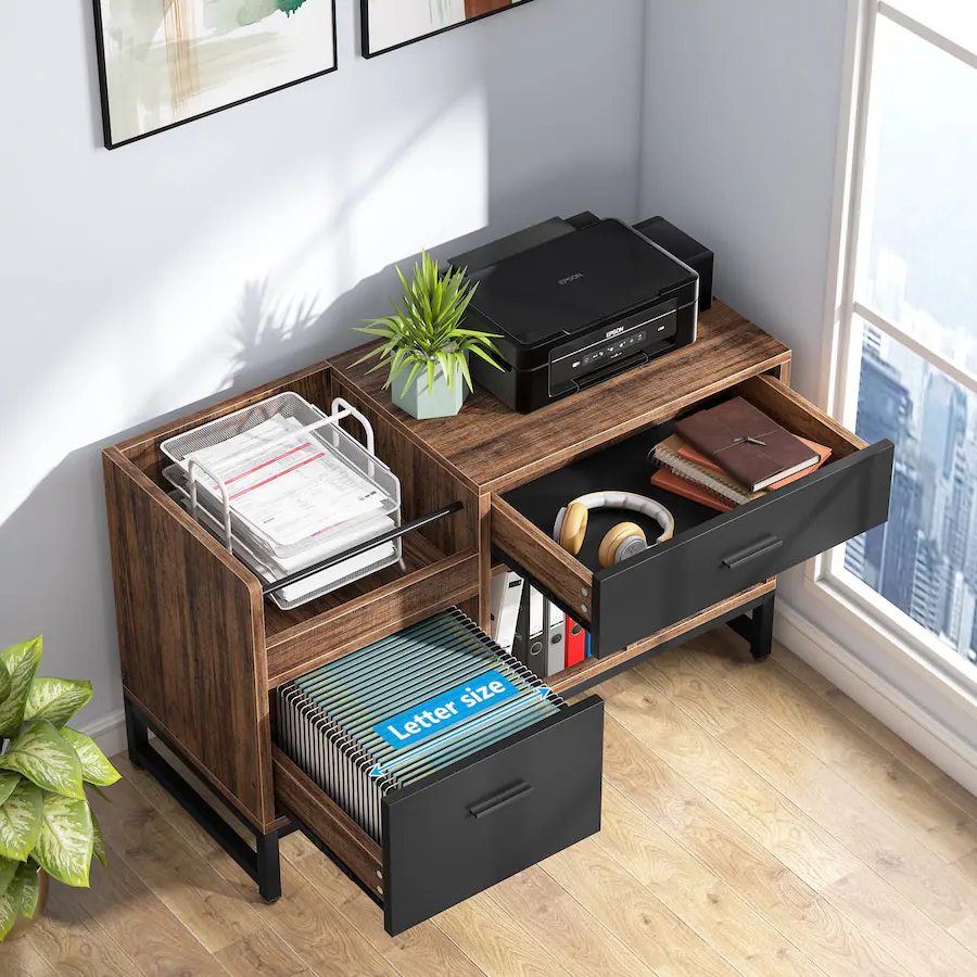 Engineered Wood Rack For File Tribesigns Office File Cabinet with Engineered Wood Construction, for ...