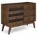 Front. Simpli Home - Clarkson Solid Acacia Wood 48 inch Wide Mid Century Design Medium Storage - Rustic Natural Aged Brown.