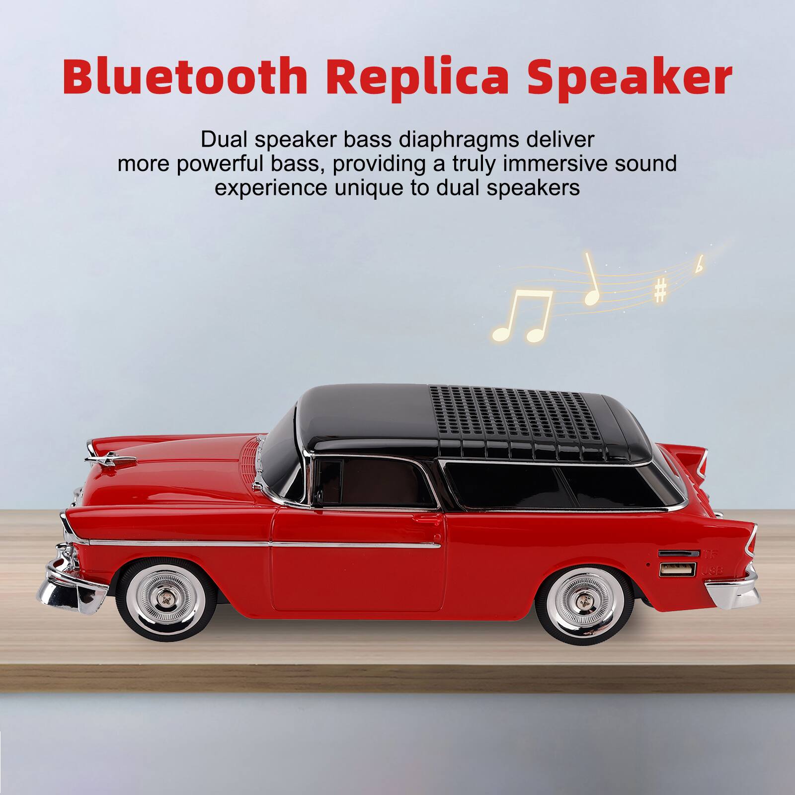 Bluetooth Replica Speaker

Dual speaker bass diaphragms deliver more powerful bass, providing a truly immersive sound experience unique to dual speakers