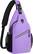 Front. mosiso - Sling Backpack Multipurpose Crossbody Shoulder Bag Travel Hiking Daypack - Light Purple.