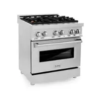 ZLINE - 30" Legacy Dual Fuel Range w/ Gas Cooktop & Electric Oven w/ 4 Brass Burners (RA-BR-30) - Stainless Steel - Front_Zoom