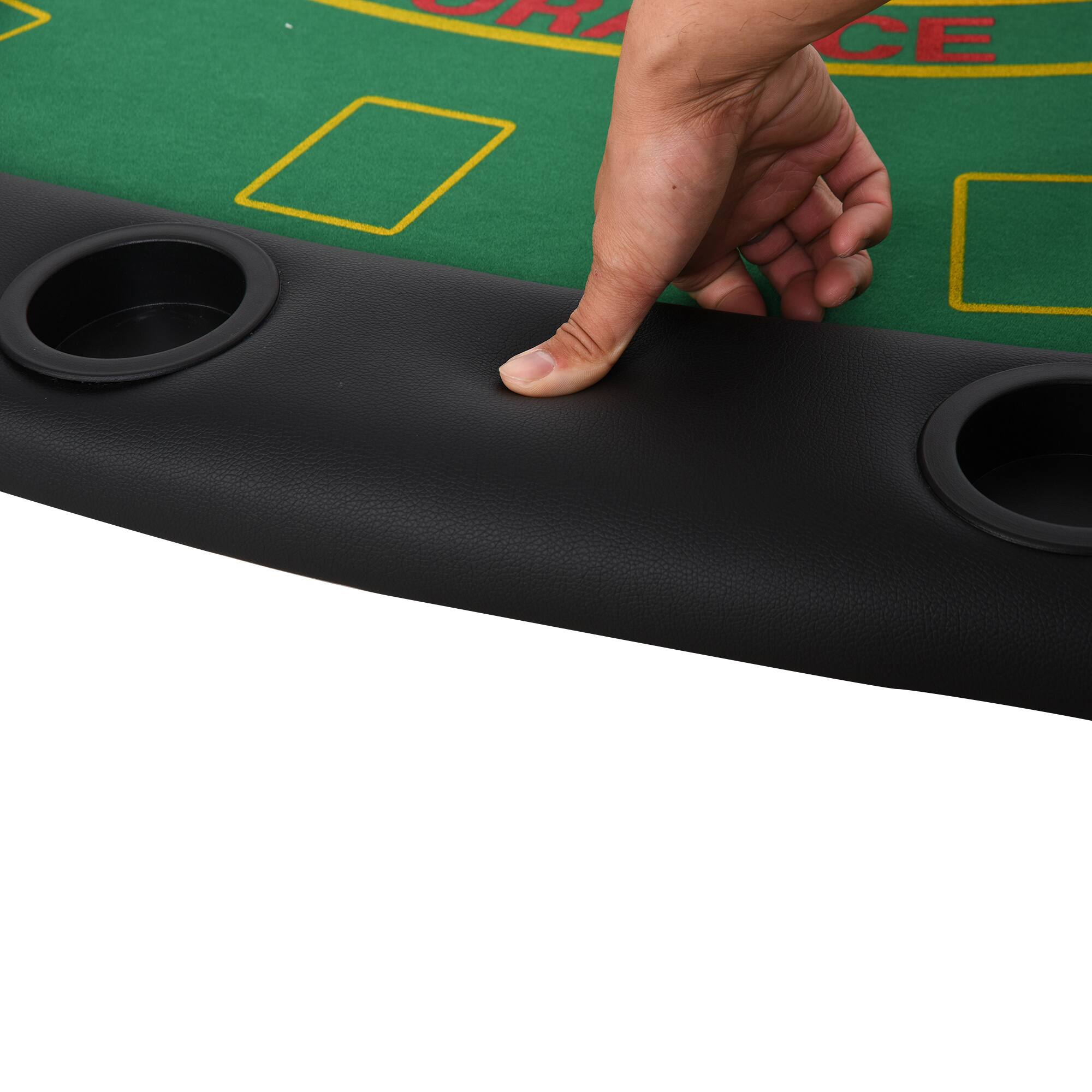 Alt View 7. Soozier - Poker Table Foldable, 72" Blackjack Table for 7 Players with Chip & Cup Holder.