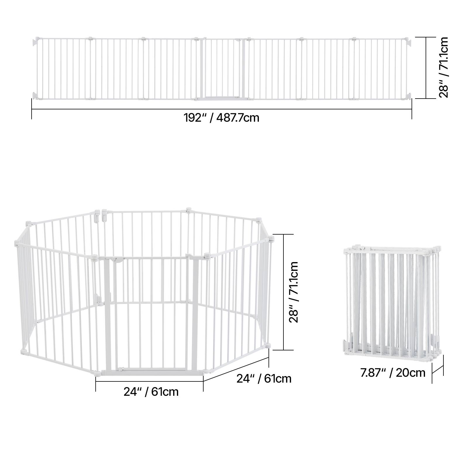 192" / 487.7cm / 71.1cm  
28" / 71.1cm  
24" / 61cm  
7.87" / 20cm