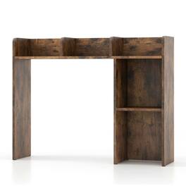 Pefilos - 3-Tier Multipurpose Desk Bookshelf with 4 Shelves- Tall Bookshelf, Shelves for Living Room, Home Office - Brown