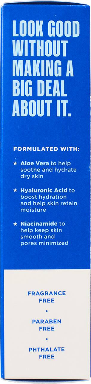 Look good without making a big deal about it. Formulated with: Aloe Vera to help soothe and hydrate dry skin, Hyaluronic Acid to boost hydration and help skin retain moisture, Niacinamide to help keep skin smooth and pores minimized. Fragrance-free, paraben-free, phthalate-free.