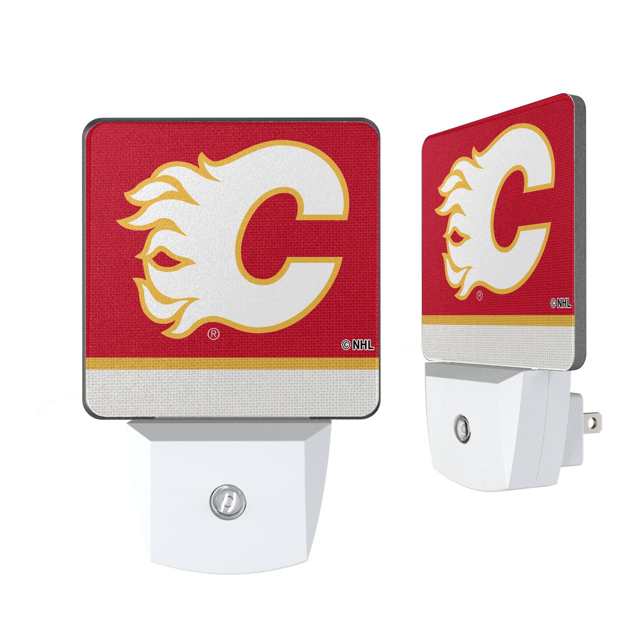 Keyscaper - Calgary Flames Stripe Design Nightlight 2-Pack - Multicolor