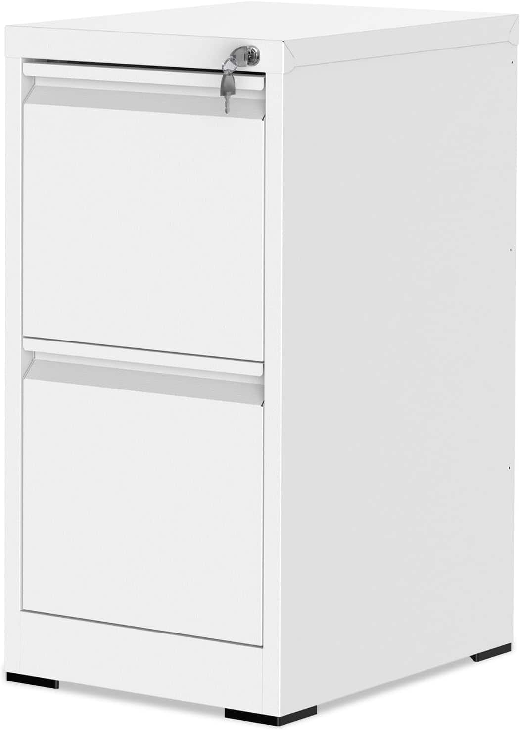 U-HOMY - 2 Drawer File Cabinet with Lock – Compact Metal Filing Cabinet for Home Office, Under Desk Storage Solution