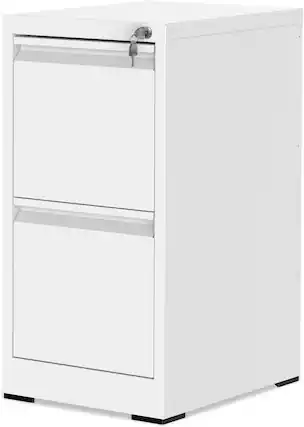 Front. U-HOMY - 2 Drawer File Cabinet with Lock – Compact Metal Filing Cabinet for Home Office, Under Desk Storage Solution.