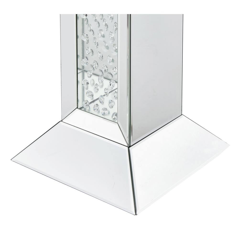 Angle. Elegant Decor - 12 inch Crystal End Table in Clear Mirror Finish - Clear.