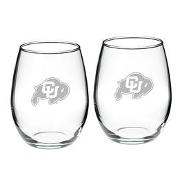 Jardine - Colorado Buffaloes 2-Piece 21oz. Stemless Wine Glass Set - Multicolor
