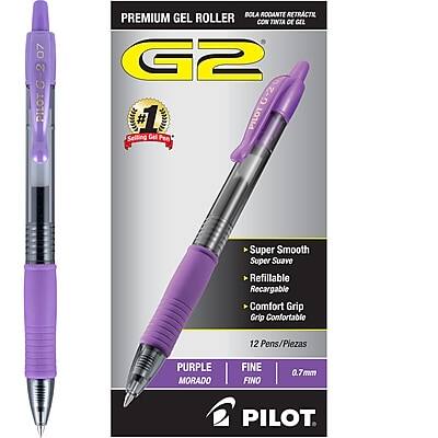 Pilot - G2 Retractable Gel Pens, Fine Point, Purple Ink, Dozen (31029)