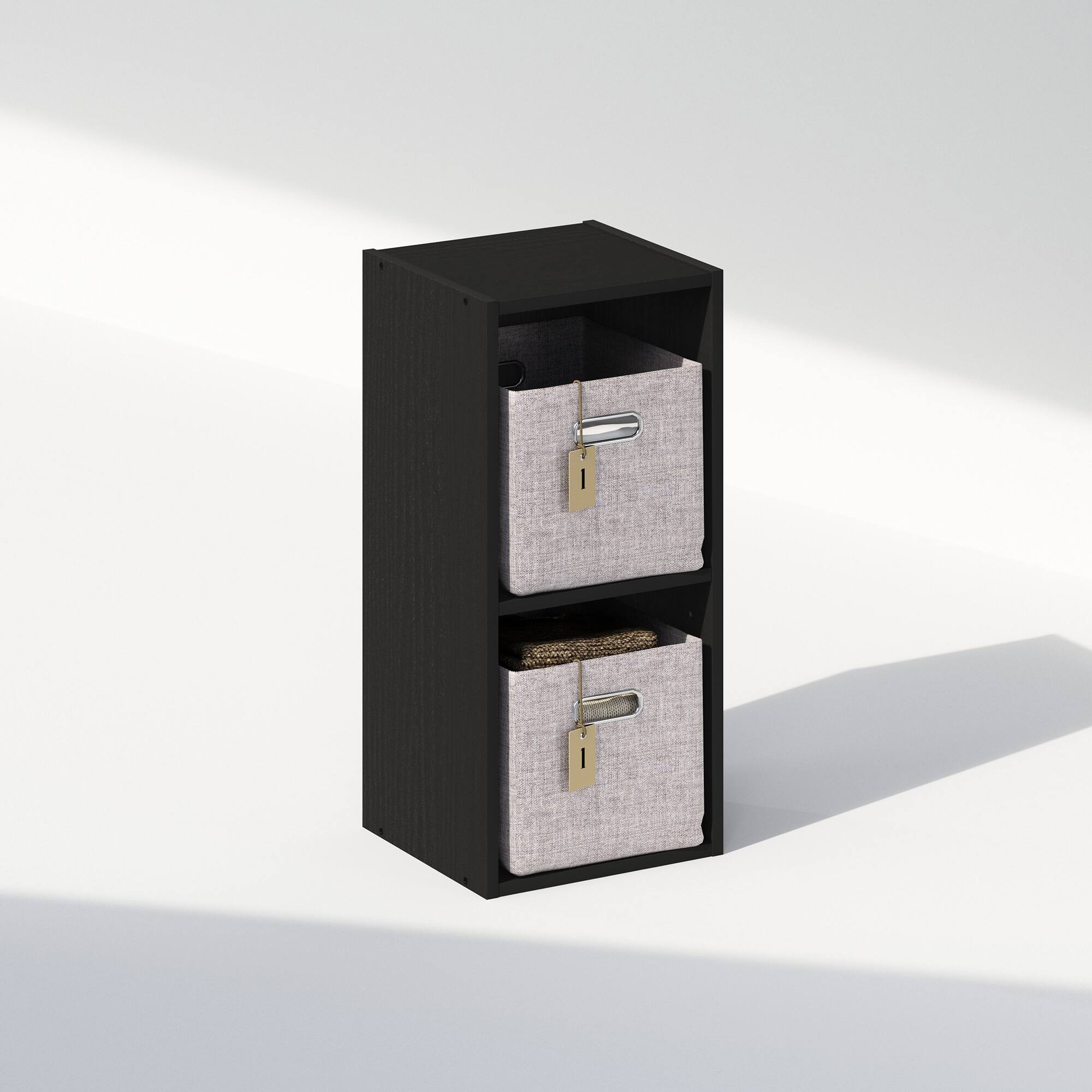 Alt View 3. Furinno - Reed 2-Tier Multipurpose Clothing & Closet Storage Organizer Shelf, 10-Inch Width - Blackwood.