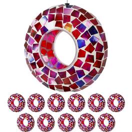 Sunnydaze - Mosaic Fly-Through Hanging Bird Feeder - 6 in – 12pk - Crimson Mosaic