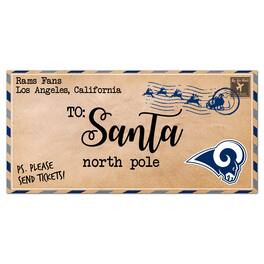 Fan Creations - Los Angeles Rams 6'' x 12'' Letter to Santa Sign - Multicolor