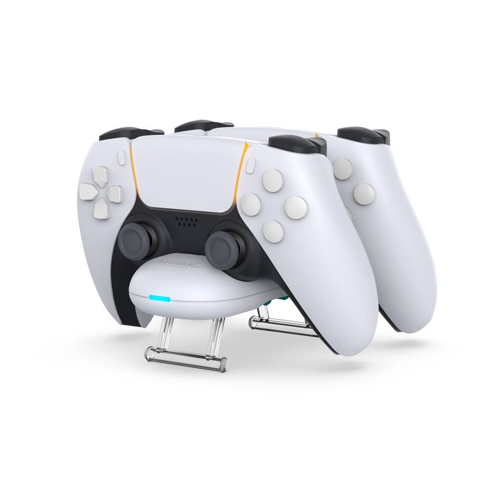 Front. Cluzine - PS5 Controller Charging Dock Dual Pin-Contact Charging Station for PlayStation 5 DualSense.