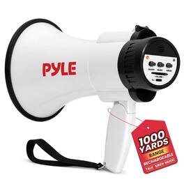 Pyle - 30W Handheld Megaphone Bullhorn with Siren, USB-C Charging & Talk/Music Modes - Black