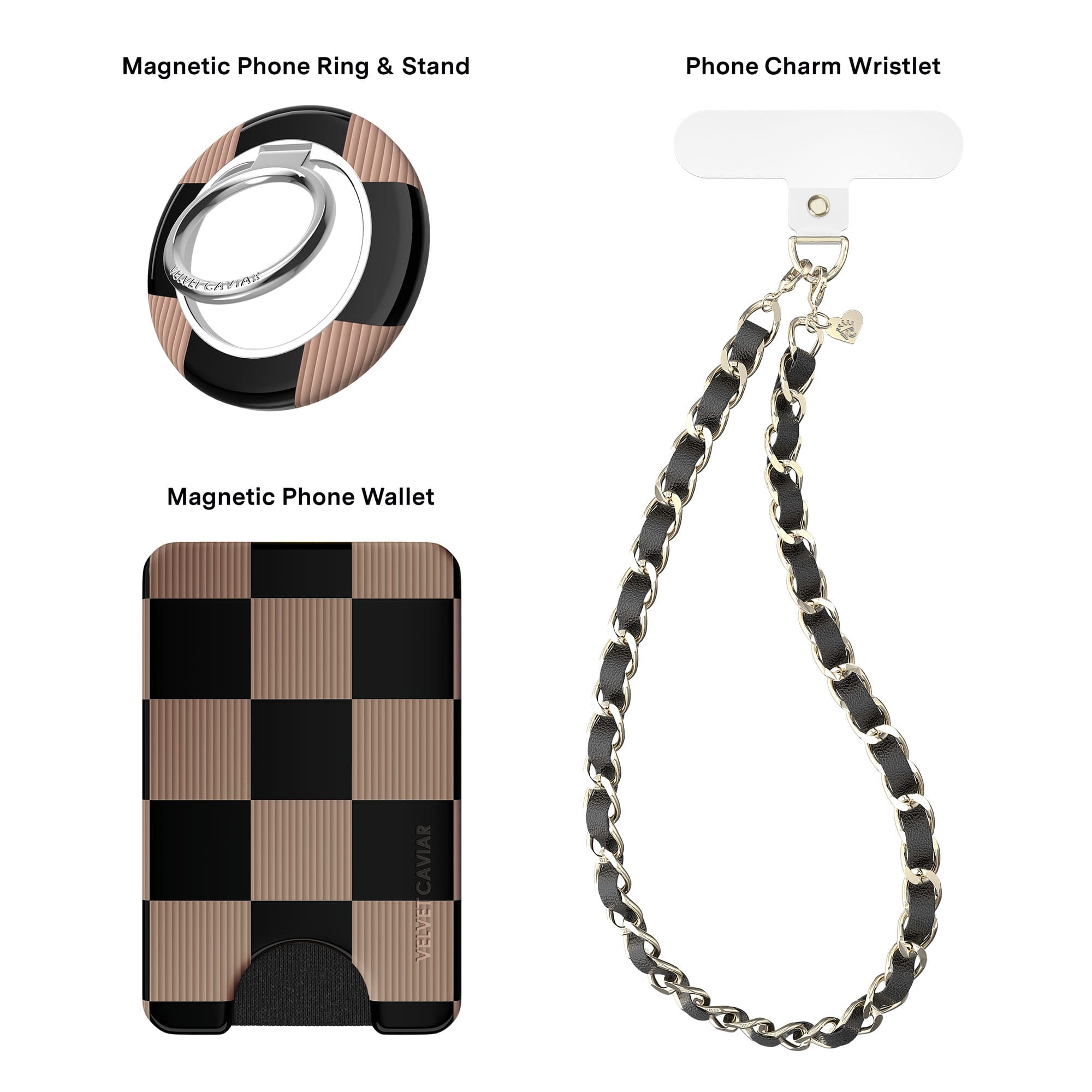 Magnetic Phone Ring & Stand  
Magnetic Phone Wallet  
Phone Charm Wristlet