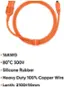 The text on the image is grouped and corrected as follows:

"Jackery Outdoors 16AWG 80C 300V Silicone Rubber Heavy Duty 100% Copper Wire Length: 210010mm"