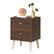 Front. Costway - Nightstand 2-Drawer Beside End Side Table with Rubber Legs Finish - Walnut.