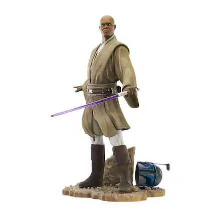 Front. Diamond Select Toys - Star Wars: Attack of the Clones Mace Windu Premier Collection 1:7 Scale Statue - Multi-Colored.