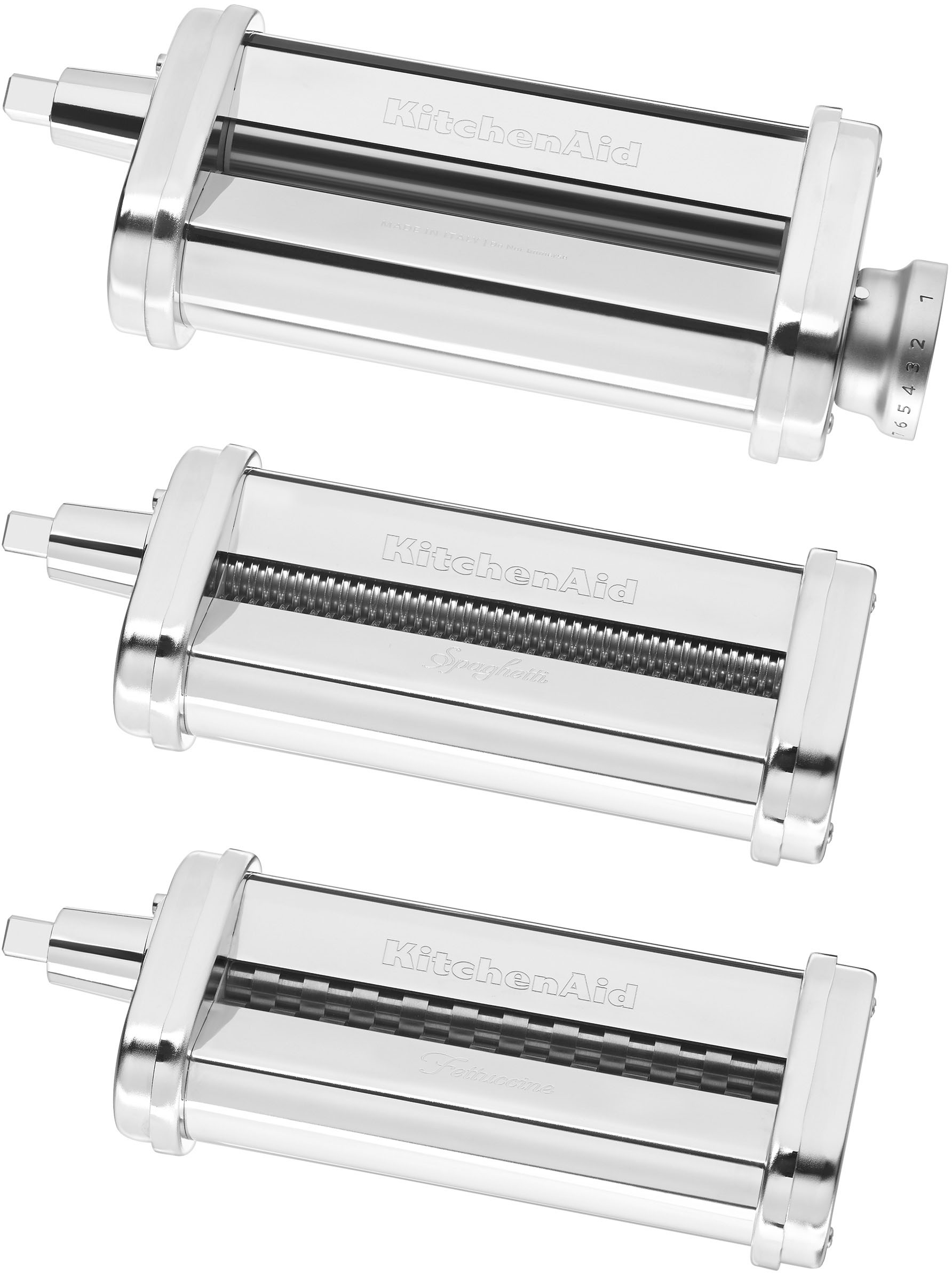 Angle View: KSMPRA Pasta Roller Attachments for Most KitchenAid Stand Mixers - Stainless Steel