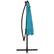 Alt View 1. Costway - 10 Ft Patio Solar LED Offset Umbrella 40 Lights Crank Cross Base - Turquoise.