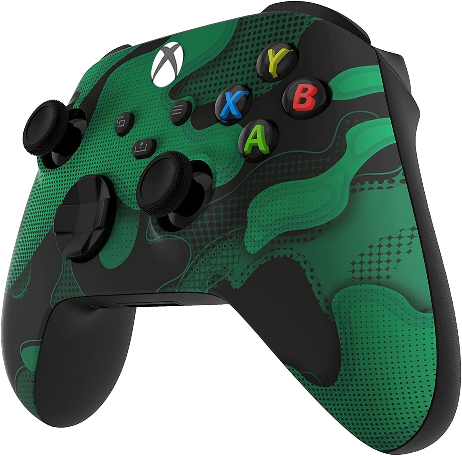Angle. Custom Controllerzz - Custom Wireless Controller for Xbox Series X|S, Xbox One, & PC - Green Camo.
