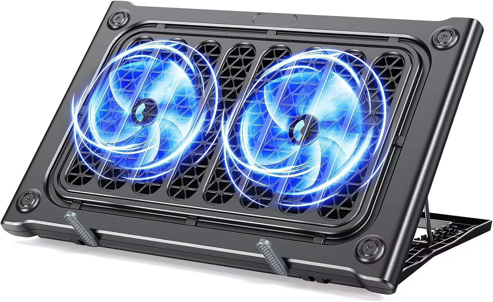 Luckbyte - Adjustable Laptop Cooling Pad with Dual Silent Fans, 6 Speed Levels & LCD Display, USB Powered Stand for 10-15.6"