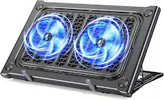 Front. Luckbyte - Adjustable Laptop Cooling Pad with Dual Silent Fans, 6 Speed Levels & LCD Display, USB Powered Stand for 10-15.6".
