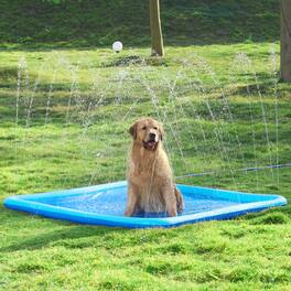 Joyfy - 6ft Non-Slip Splash Pad Sprinkler for Kid Dog, Square Water Sprinkler Mat, Backyard Outdoor Pool Water Game Spray Mat