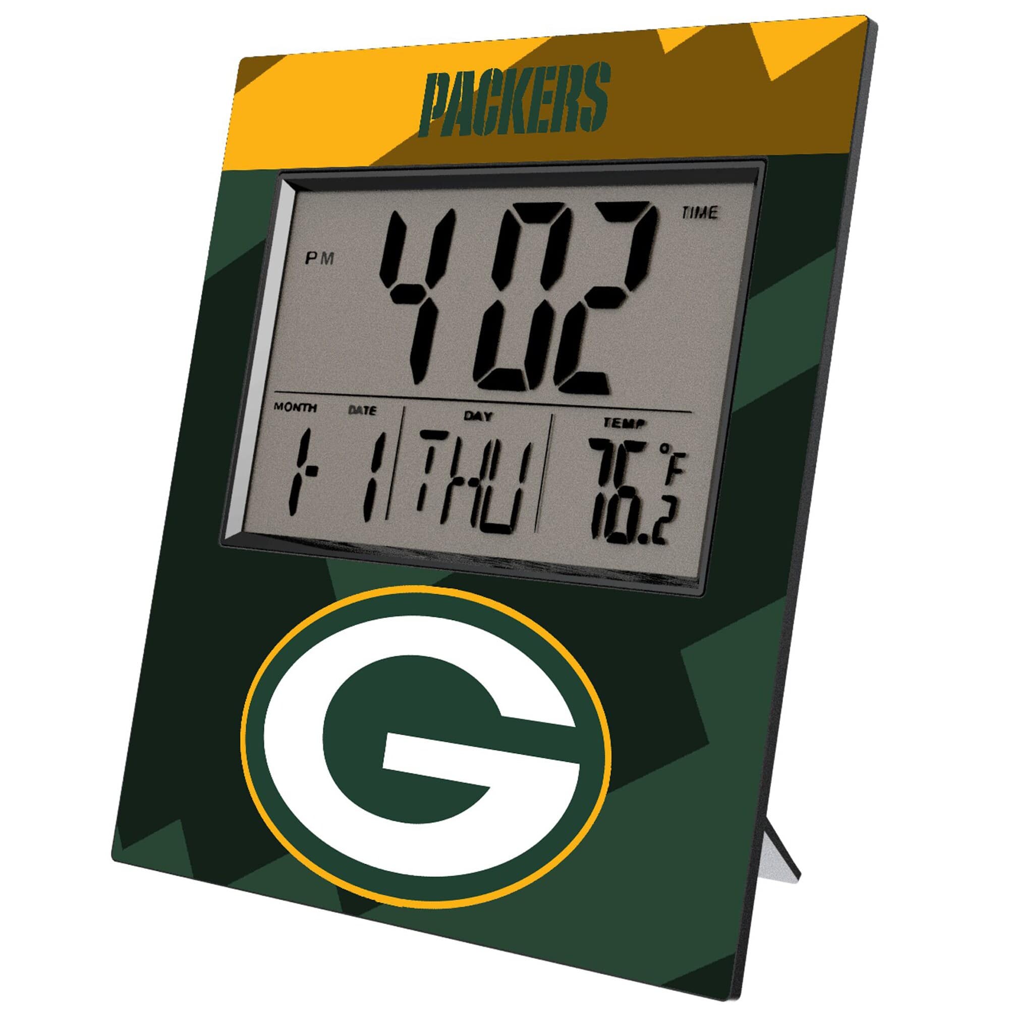 PACKERS

TIME  
4:02 PM

MONTH DATE DAY TEMP  
1 11 THU 76°F 10.2