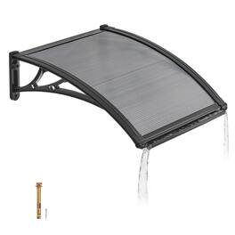 VEVOR - Awnings for Door Entrance, 24 x 24 in, Exterior Front Door Window Awnings with Drainage & ABS Bracket - Smoke Gray