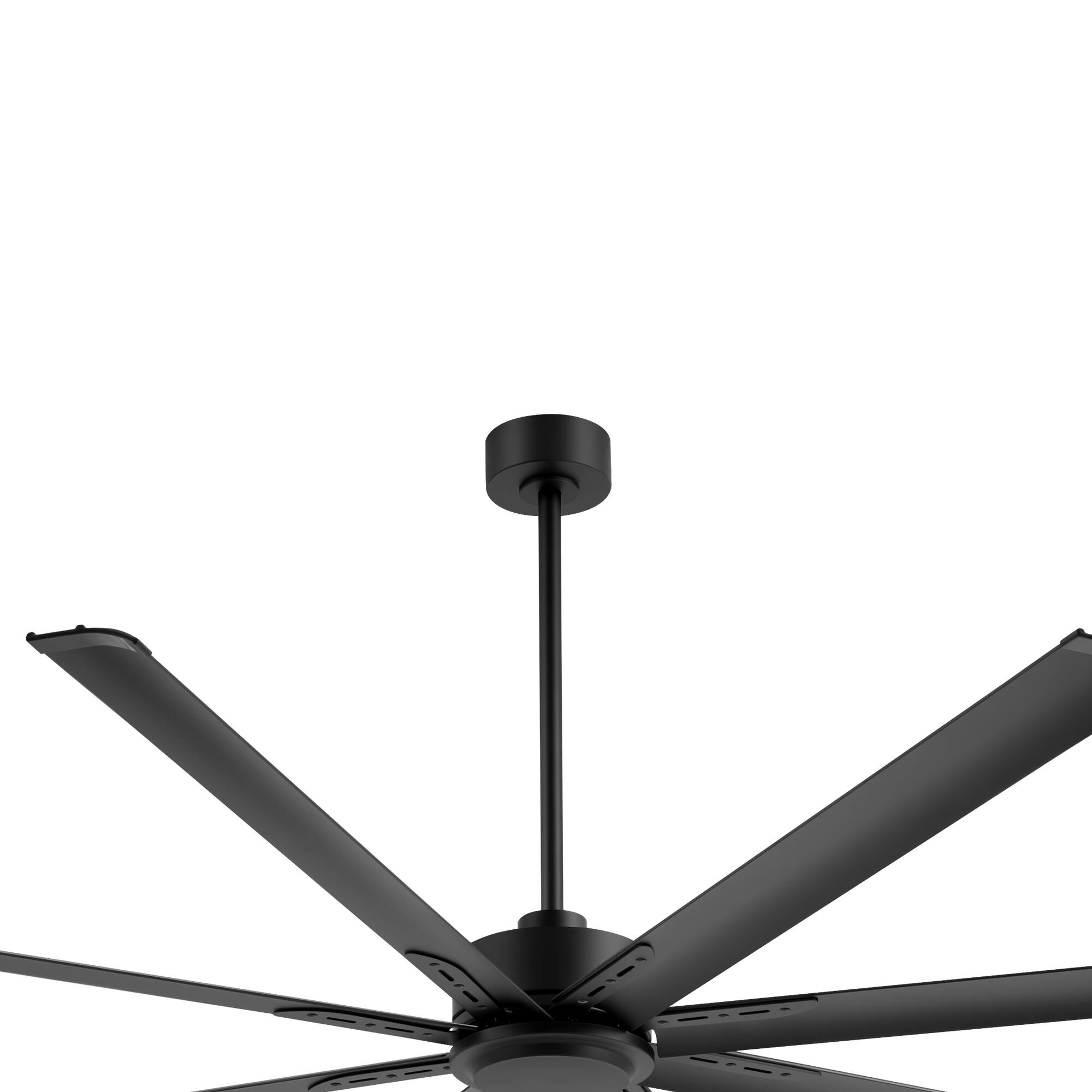 Alt View 9. Breezary - 84/96/120 Inch Extra Large HVLS Commercial Ceiling Fan, No Light, Aluminum Blades, DC Motor, Remote, 3 Downrods Included - 84-in Black.