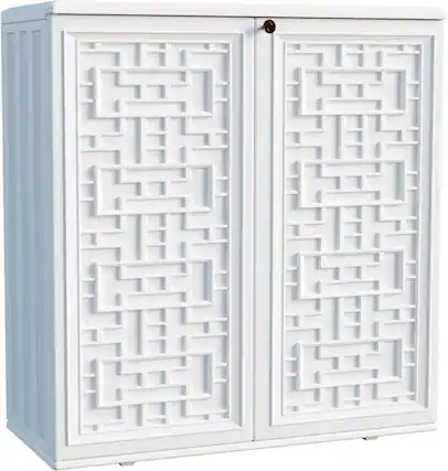 Front. Yardgrace - 37 Inch Outdoor Storage Shed Weather Resistance, Horizontal Outdoor Storage Box Cabinet for Garden, Patios, Backyards - White.