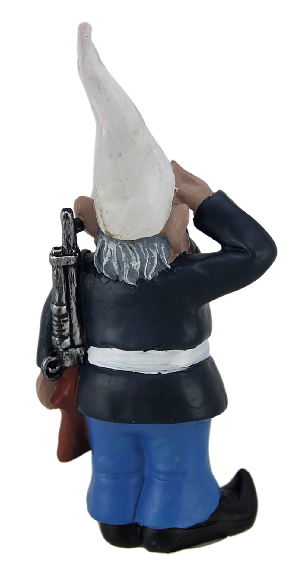 Alt View 7. Zeckos - 8 inch Dress Blues Saluting U.S. Marine Military Garden and Shelf Gnome Statue - Navy.
