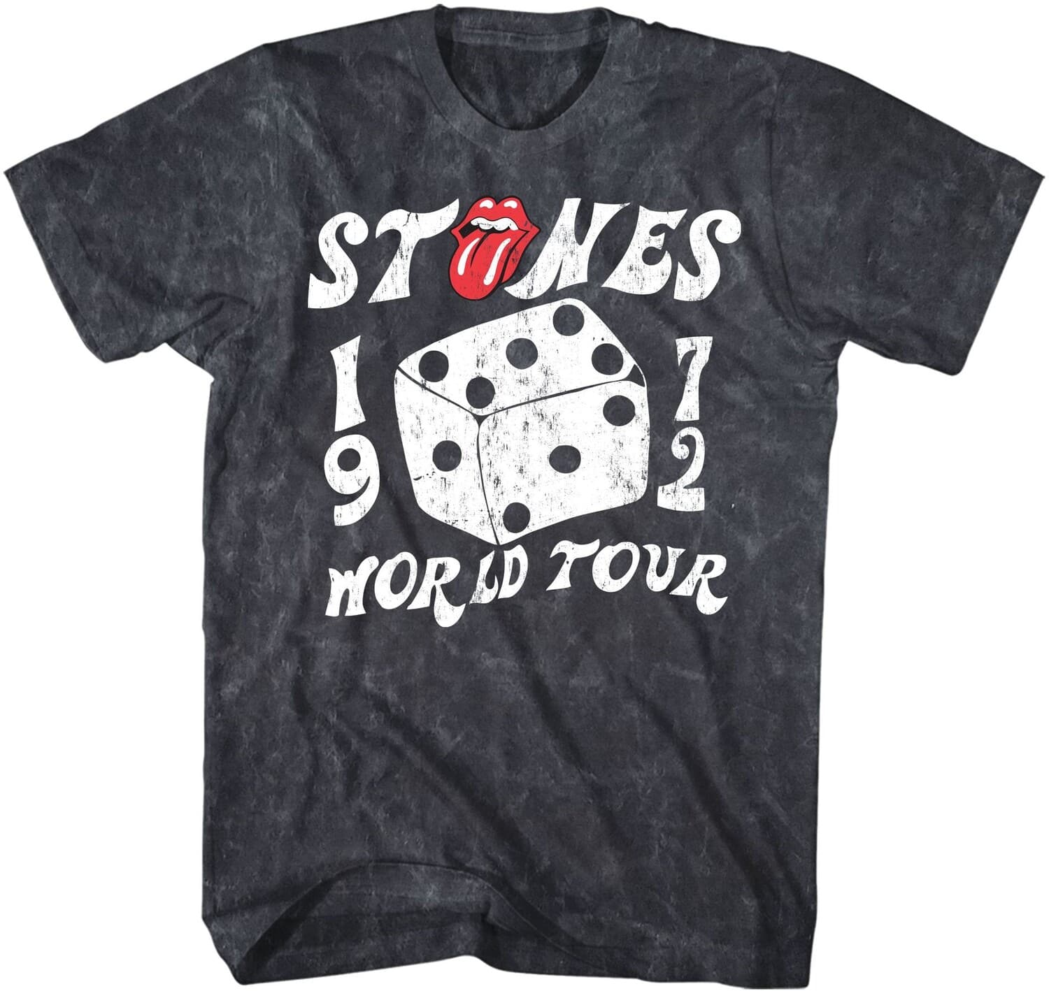 PopMarket - The Rolling Stones - Rolling Stones - 1972 World Tour T-Shirt - XL Black Mineral Wash 31273051A4 - APPAREL - Multicolor