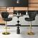 Angle. Costway - Adjustable Metal Bar Stool Set of 2 leatherette Bar Chairs with Padded Seat & Footrest - Gray + Gold.