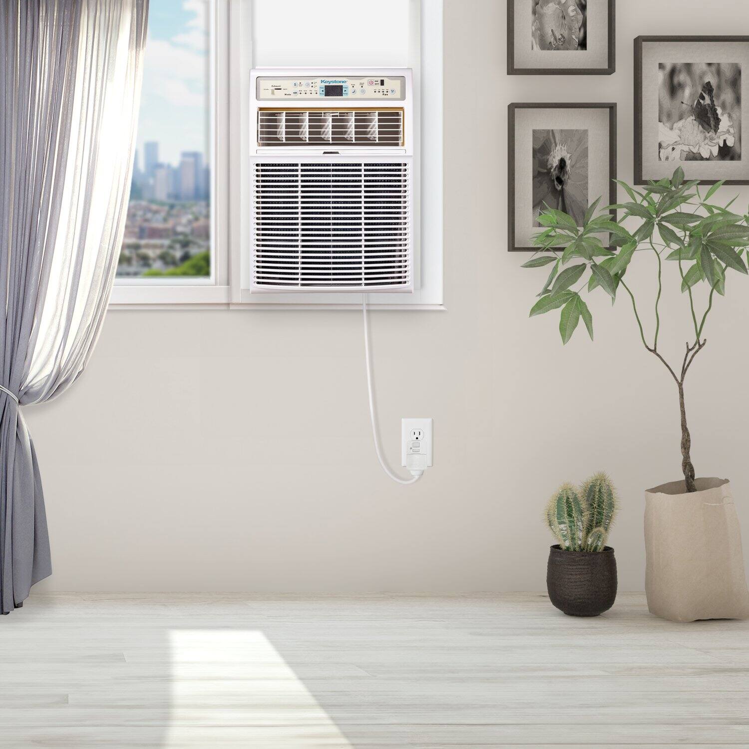 Alt View 7. Keystone - 450 Sq. Ft. 10,000 BTU Casement Window Air Conditioner - White.