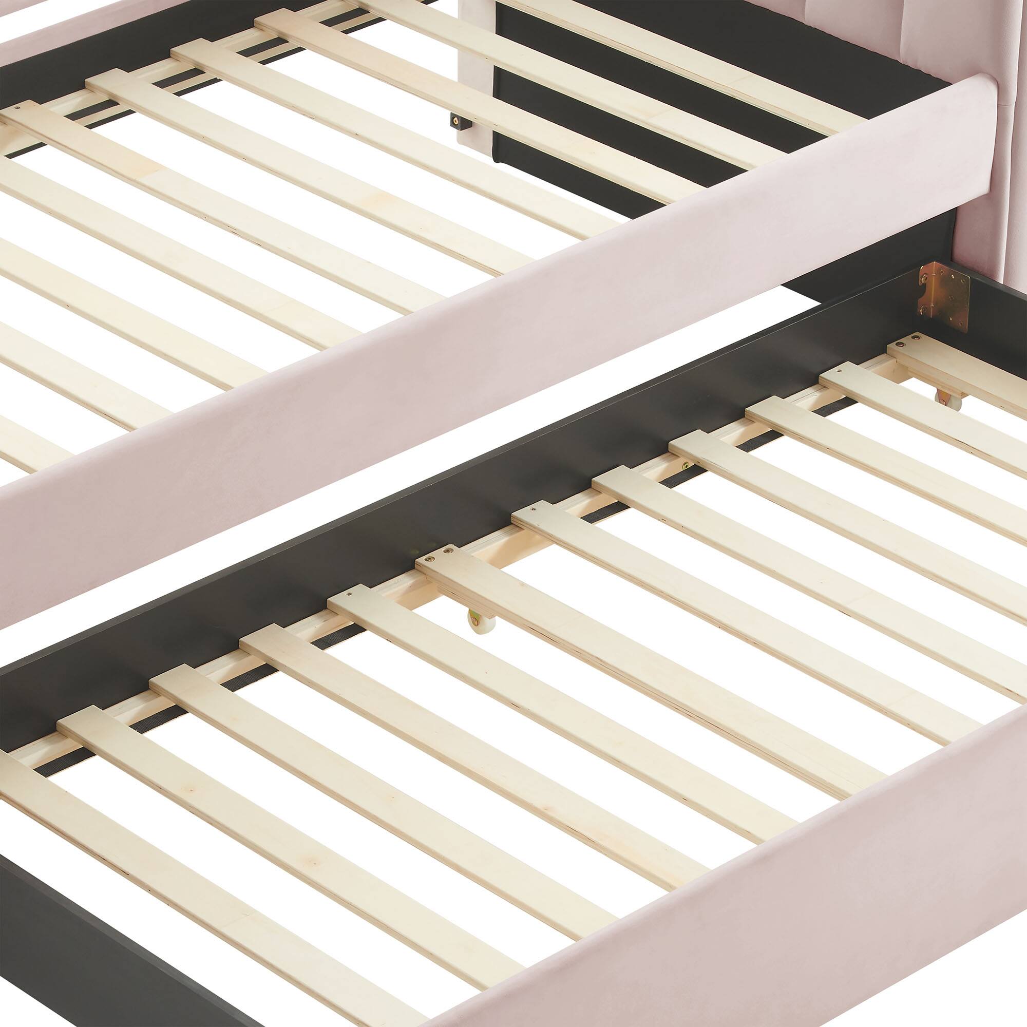 Alt View 10. Modway - Veyla Channel Tufted Performance Velvet Twin Daybed With Trundle by Modway - Pink.