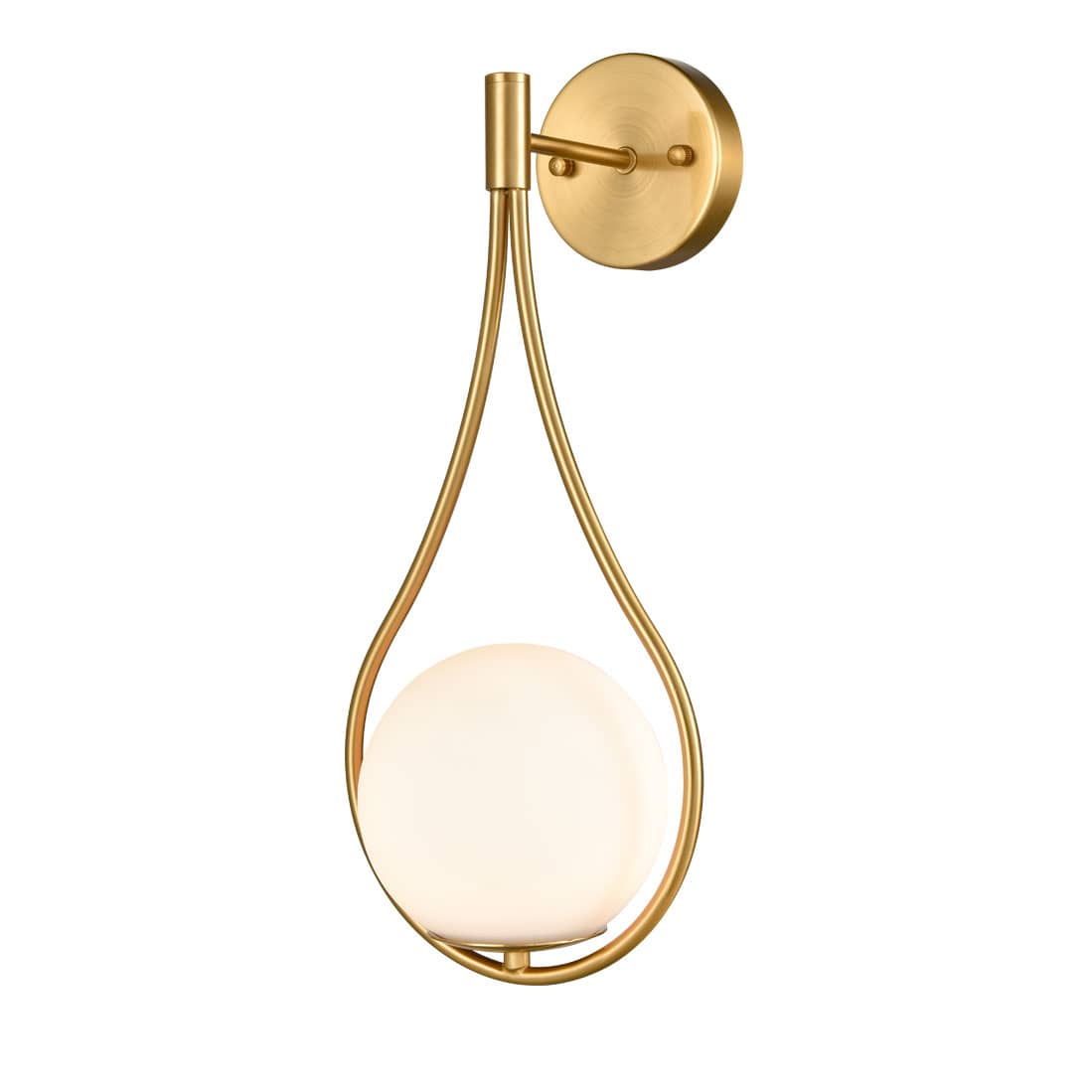 Alt View 5. MOOSE - Modern Wall Sconce Milk Globe Light Set of 2 - Gold.