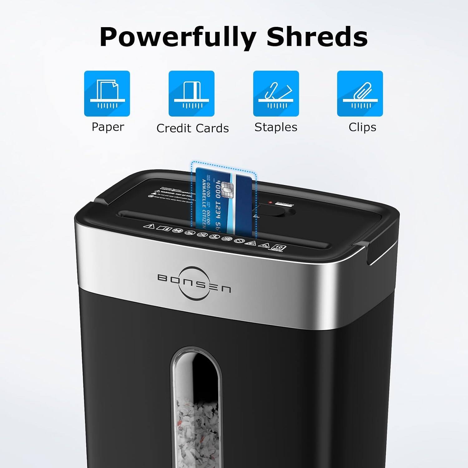 Powerfully Shreds Paper Credit Cards Staples Clips

ANNABELLE 00/00 4000

PESI CITIZEN

5b

BONSEN