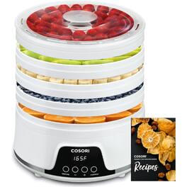 Cosori - Food Dehydrator – 5 Trays, 165°F Temp Control, 48H Timer, 350W for Fruit, Meat, Veggies & Dog Treats, 50 Recipes - White