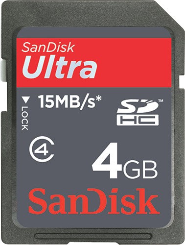  SanDisk - 4GB Ultra Secure Digital High Capacity Memory Card