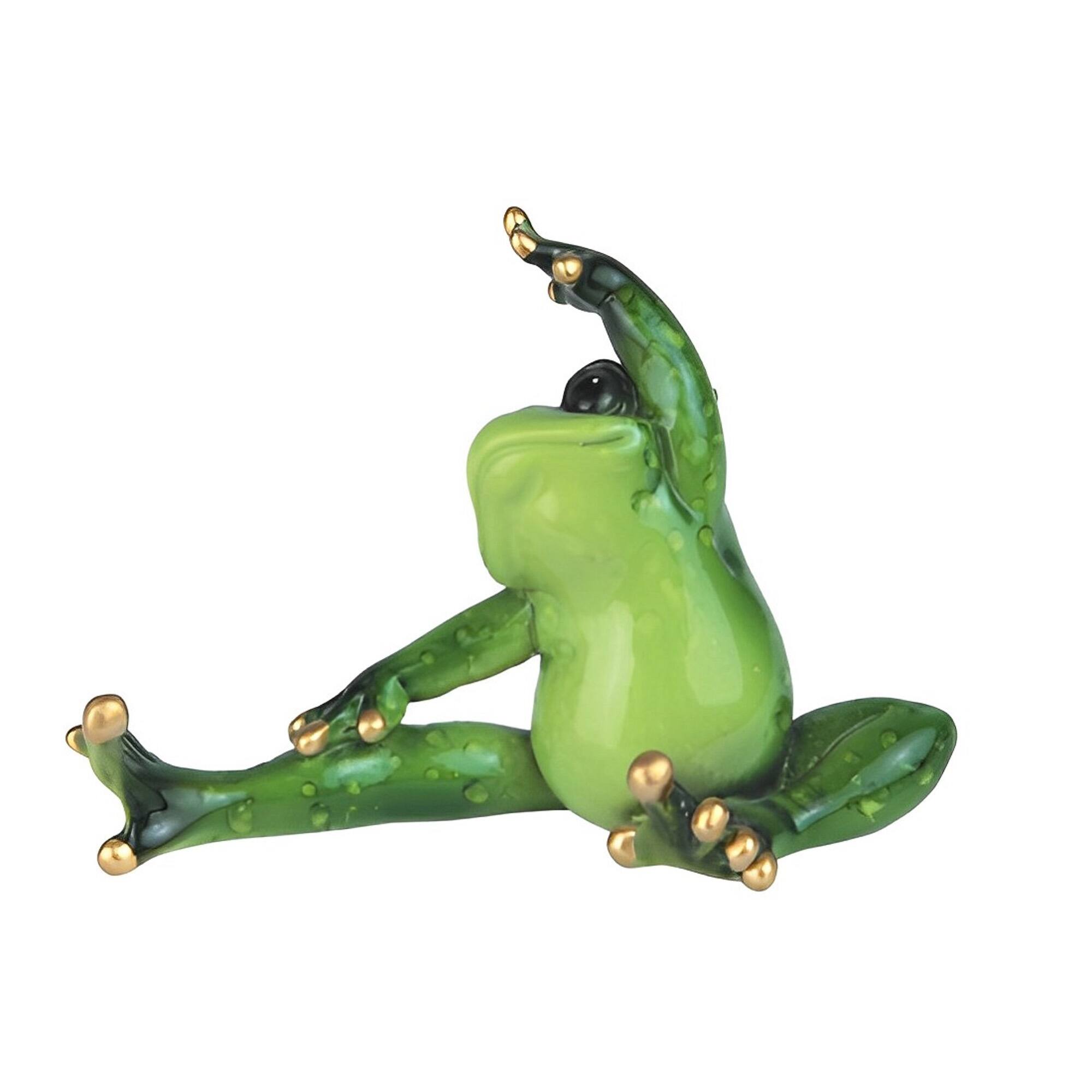 FC Design - 4.75"W Frog Doing Yoga Head to Knee Pose Funny Animal Figurine Statue Desk Tabletop Home Decor Gift - Multi-Color
