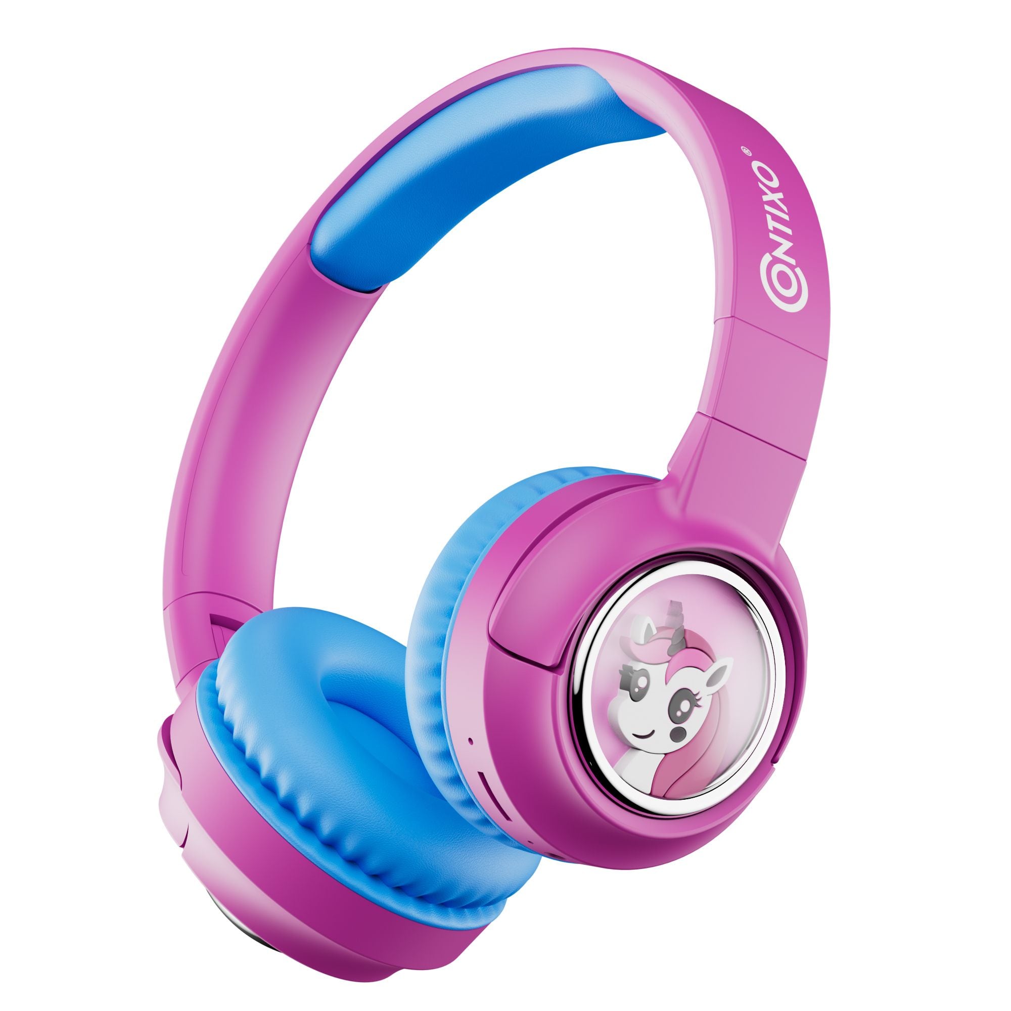 Front. Contixo - Contixo Kids Bluetooth Wireless Headphones, Fun Designs, Safe Volume Limiter, LED Lights, Foldable, Mic - Pink.